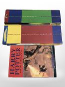 Three first edition Harry Potter books: The Goblet of Fire, The Order of the Phoenix,