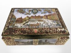 A large Otto Schmidt Nurnberg biscuit tin, width 42cm.