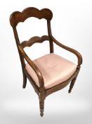 A 19th century mahogany armchair