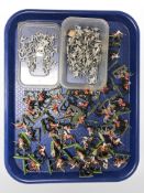 A quantity of die-cast metal and plastic cavalry miniatures.