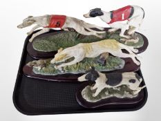 Three Juliana Collection figures of greyhounds