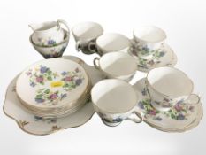 21 pieces of Royal Stuart tea china.