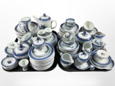 Approximately 108 pieces of Danish blue and white tea and dinner china.