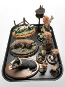 A group of Border Fine Arts and other animal figures and groups.