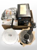 A group of home wares including Tefal air fryer, Quest hot water dispenser, cooking pans, etc.