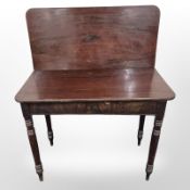 A 19th century mahogany tea table,