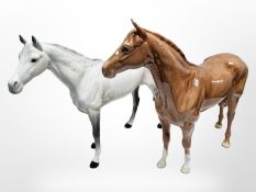 A large Beswick Chestnut Hunter horse no. 1734, second version, gloss, height 29.