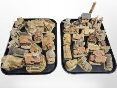 Thirty-five David Winter cottage ornaments (Two trays)
