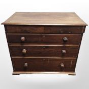 A Victorian mahogany four drawer chest,