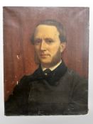 19th Century School : Portrait of a gentleman, oil on canvas, 43cm x 56cm.