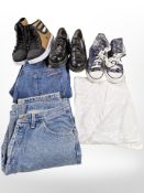 Two pairs of denim jeans,