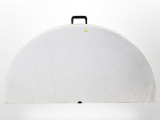 A circular folding table,