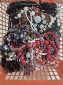 A group of costume bead necklaces and similar items.