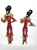 Two Murano glass figures of flamenco dancers, tallest 49 cm.
