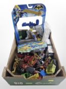Two Mattel Batman figurines, group of boxed and unboxed die cast cars including Day's gone,