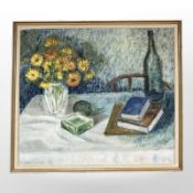 Danish School : Still life with flowers in a vase, oil on canvas, 66 cm x 57 cm.