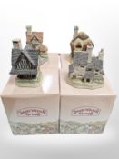 Four David Winter cottage ornaments with original boxes