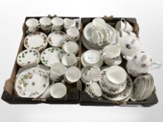 Assorted tea china including Crown Trent, Colclough, Coalport,