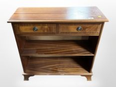 A modern mahogany effect open bookcase,