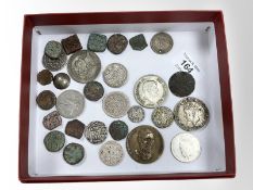 A group of antique and later continental coins, tokens, etc.