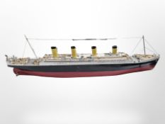 A scale model passenger ship,