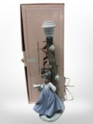 A Nao figural table lamp, No. 01084, Vuela Lampara, with original box.