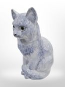 A Welsh studio pottery seated cat,