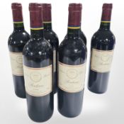 Six bottles of Barons de Rothschild Bordeaux wine 2000 750ml
