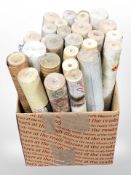 Approximately 25 rolls of vintage wall paper