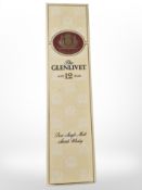 A bottle of Glenlivet aged twelve years pure single malt scotch whisky, 700ml, in carton.