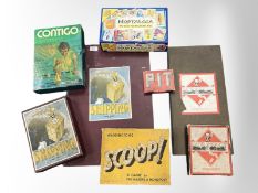 A group of vintage games to include Shipping by Ahoy, Waddington's Scoop, Monopoly, etc.