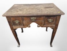 A George III oak low boy,