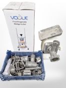 A Vogue fruit/vegetable cutter in box together with a mincer
