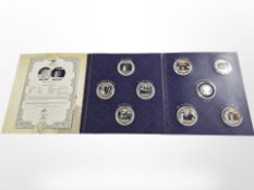 A London Mint Elizabeth II platinum wedding anniversary photographic coin collection,