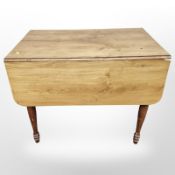 A 19th century elm drop leaf sofa table fitted a drawer,