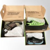 Three pairs of new shoes - Inov8 size 6, size 10 and size 12.