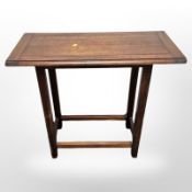A modern hardwood side table,