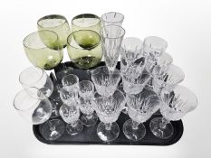 Several sets / pairs of crystal drinking glasses.