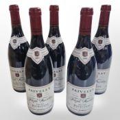 Five bottles of Faiveley Pinot Noire wine 750ml