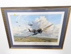 After Robert Taylor : After the Battle, colour print, signed in pencil by artist and pilots,