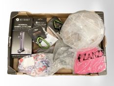 A group of new retail items, to include, umbrella holder, golf trolley accessory,