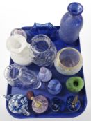 A group of Art Glass vases, bowls, papweights,