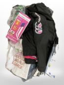 A box of new clothing, to include, Under Armour, lady's dresses, tops, Boohoo items,