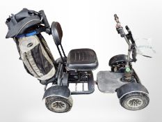 A Powaglide Ride-on golf buggy with keys,