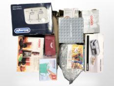 Boxed home wares including blender, sandwich maker,