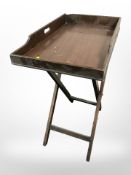 A mahogany butler's tray table,