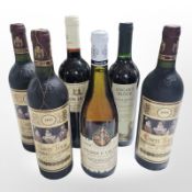 Three bottles of Corte Red wine 75cl and three further bottles including Merlot and Chablis (6)