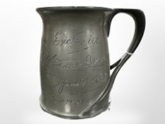 A Liberty & Co Tudric pewter tankard designed by Oliver Baker,