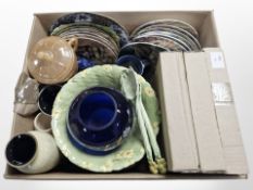 A quantity of Wedgwood collectors plates, contemporary Scottish Isle of Skye vase,