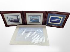 An un-framed watercolour depicting Concorde, indistinctly signed,